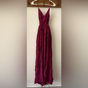 L'ATISTE Magenta Backless Maxi Dress